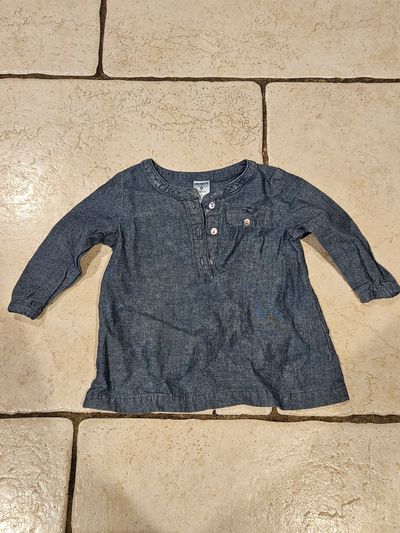 Carters Blue Long Sleeve Shirt 9 Months