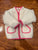 Simple joys by Carters 18 mo white fleece jacket with pink piping 18-24 Months
