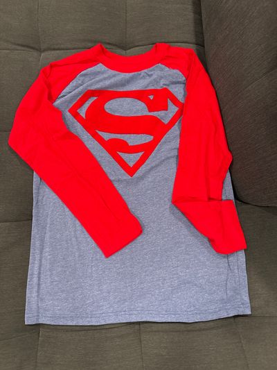 Superman Blue and red superman long sleeve shirt 10-12