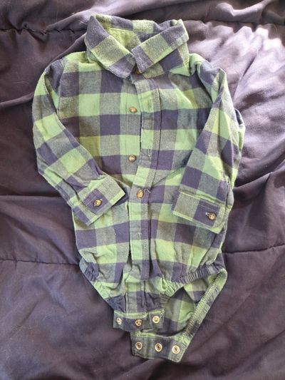 Carters Long sleeved button down onesie matches # 103 if you have twins 9 Months