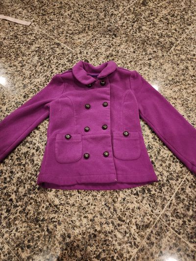 purple double-breasted pea coat purple double-breasted pea coat 6T/6