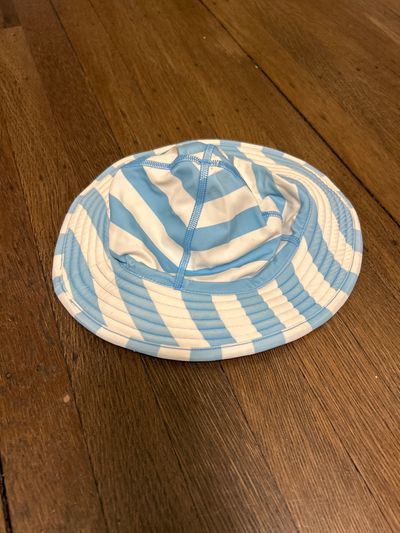 Hanna Anderson Blue Striped Sun Hat with strap