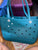 Bogg Bagg dupe Teal large rubber beach bag with pouch and key ring add ons