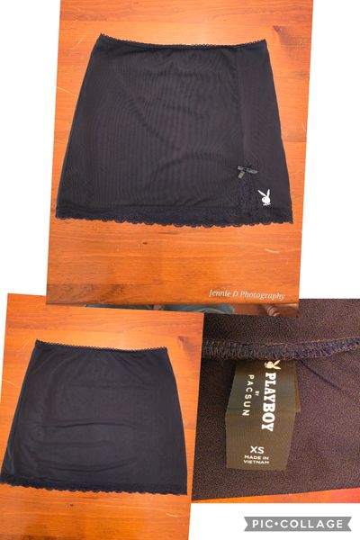 Play Boy by Pac sun Black mini skirt with lace trim Women's - XS