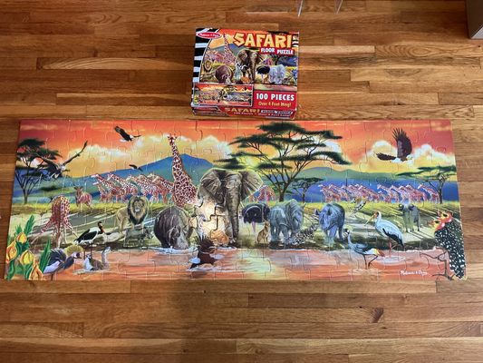 Melissa & Doug Safari floor puzzle - 100 large pieces approx 4 feet long