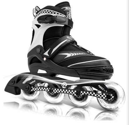 New Ruthfot Lightup Rollerblades Size XL Adult 8.5-11 black & white never used