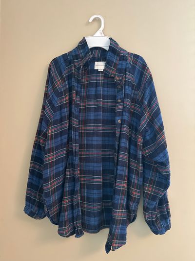 American Eagle Blue Black Plaid Flannel Women's - XS