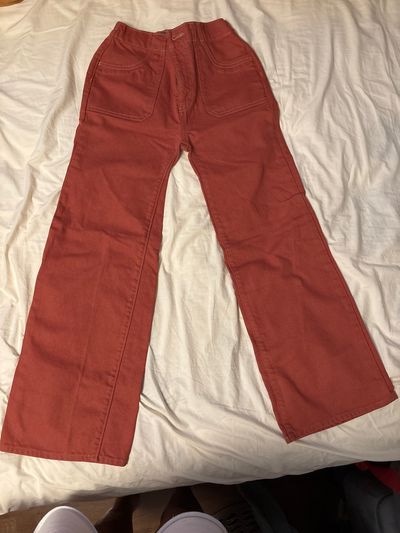 Old Navy 5 Sz 12 Burnt orange / brown baggy wide leg jeans 10-12
