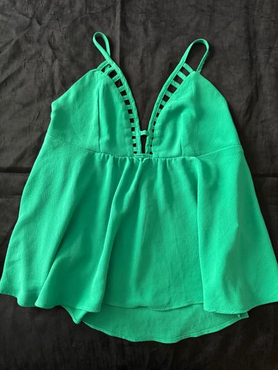 Charlotte Russe Green Sleeveless Top Junior M - 6