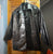 pleather jacket black long button collared Women's - S