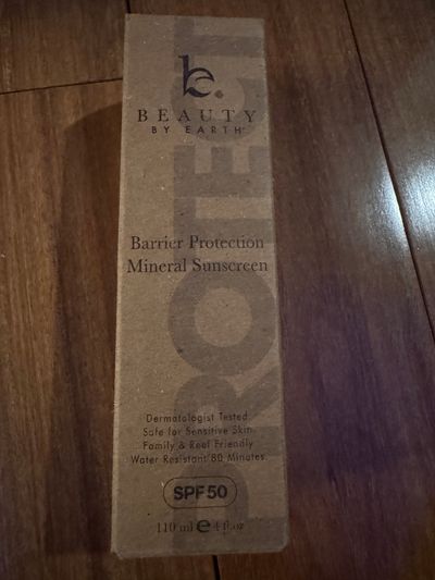 Brand new beauty by Earth sunscreen, 4 ounce retai Over $30 barrier prevention mineral sunscreen