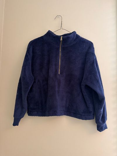 Old Navy Navy Fleece Quarter Zip Sweater Women's - S