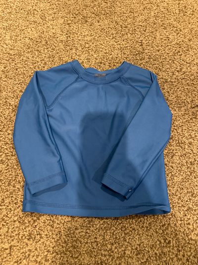 Old Navy blue rash guard top long sleeve  12-18 Months