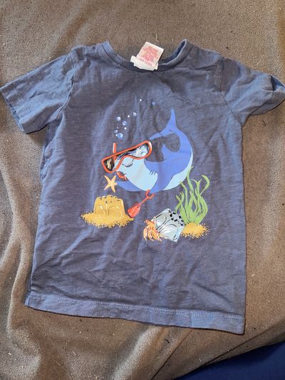 Tommy Bahama Blue shark short sleeve shirt 2T