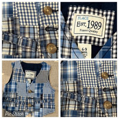 Place Multicolored button down vest 6-9 Months