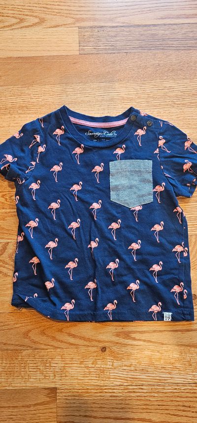 Sovererign code LA Like new flamingos graphic Tshirt with functional front pocket 24 Months