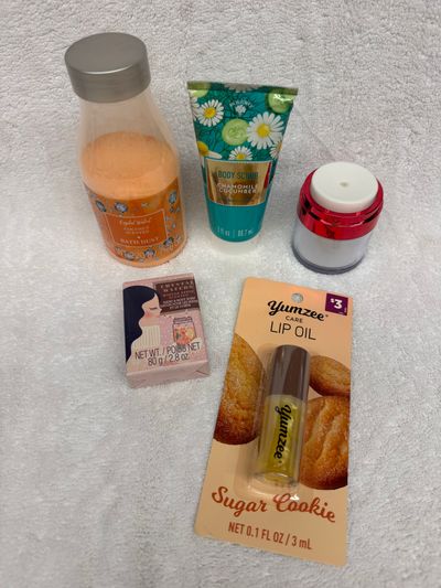 New Self care beauty products. Bath dust half full New Self care beauty products. Bath dust half full,