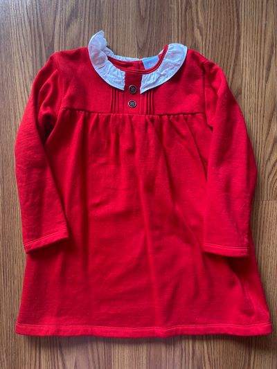 Bella Bliss Red dress with Peter Pan collar 6T/6