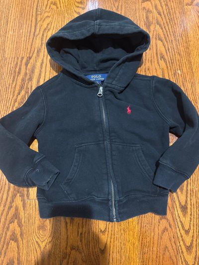 Polo Ralph Lauren Black zip up hoodie 3T