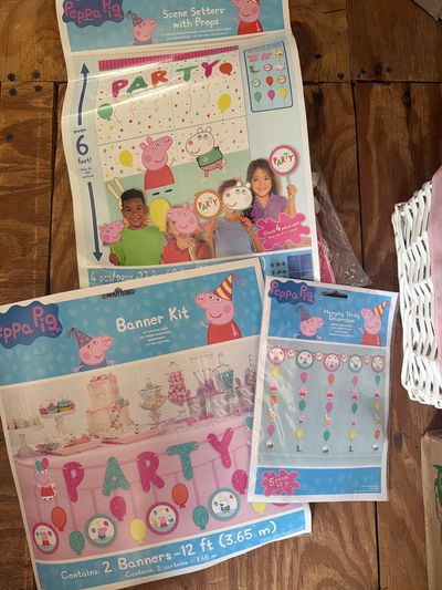 New Peppa Pig Birthday Party Supplies Banners Decor Scene Setter Photo Props