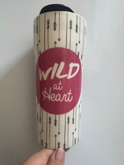Never used Wild at Heart Ceramic Thermos With top