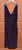 Ralph Lauren plum dress silver accent on sleeve Cross v neck mid calf length Women's 10