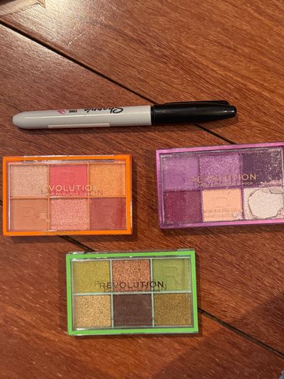 Brand new 3 Revolution palettes - read One square is loose silver color just threw it in