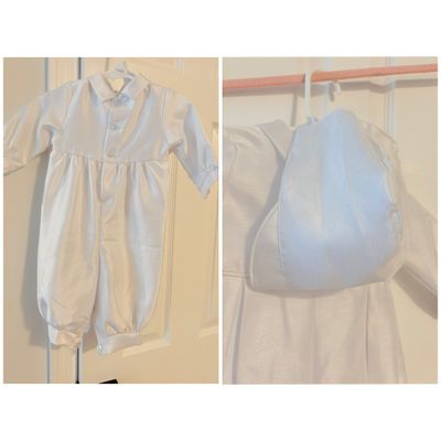 Unknown Baby Boy Baptism outfit with matching hat 6-12 Months