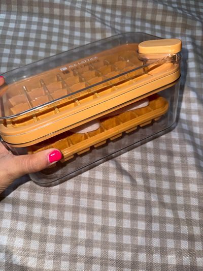 Ice Lattice Tiny ice cube tray with scoop and holder