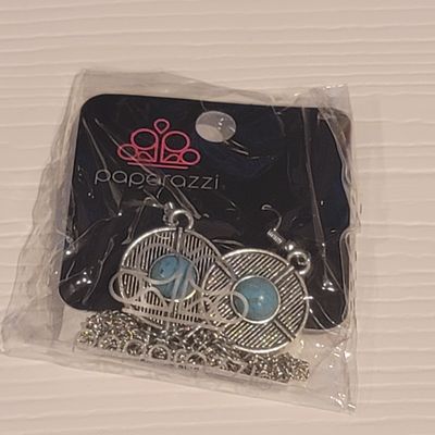 Paparazzi Silver Turquoise Hook Dangle Earrings