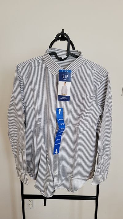 Gap NWT Long Sleeve Stripe Oxford Shirt 14-16