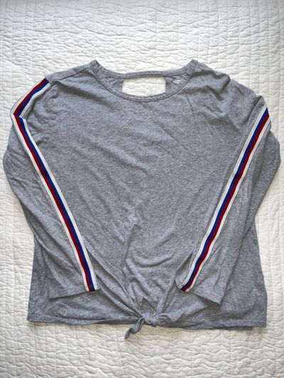 Old Navy Girls XL can fit women S. Red white blue stripes on sleeve. LS 14-16