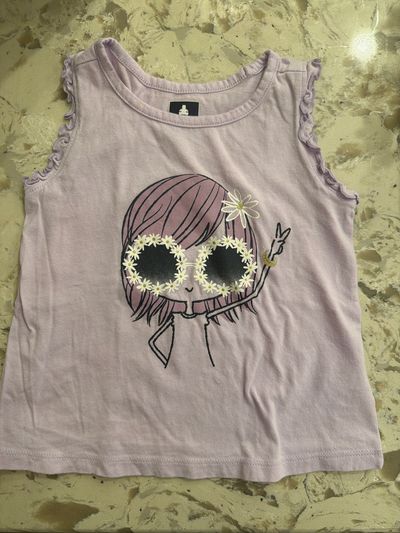 GAP Organic Cotton Peace Lavender Tank top  4T
