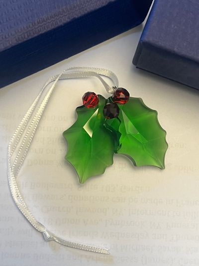 Swarovski Crystal Holly ornament
