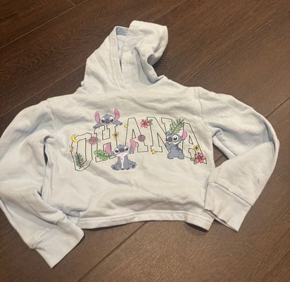 Disney stitch hooded sweatshirt Ohana  6T/6