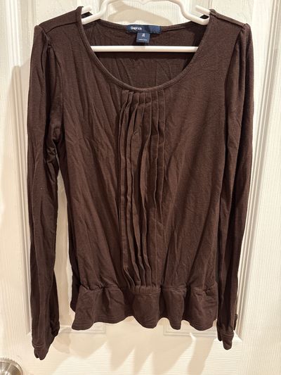 GapKids Size M/8 long sleeve brown flowy top with elastic waistband 7-8