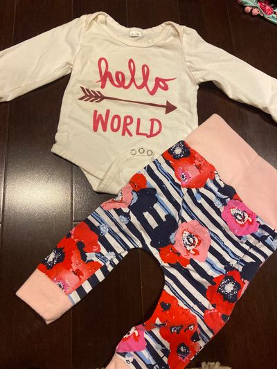 Hello Wold Hello world two piece outfit 0-3 Months
