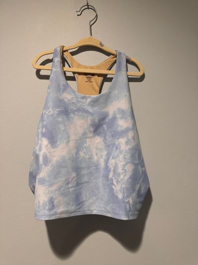 Old Navy size XXL 18/20 Long sports bra blues tie dye 14-16