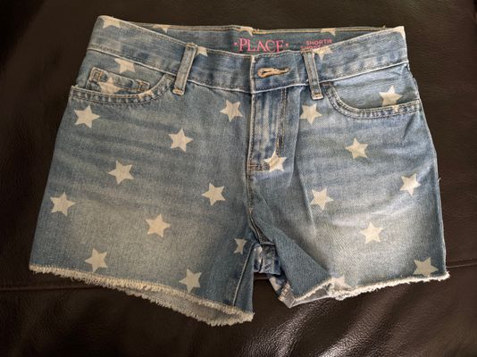 Childrens Place Denim Shorts w/ Stars 7-8