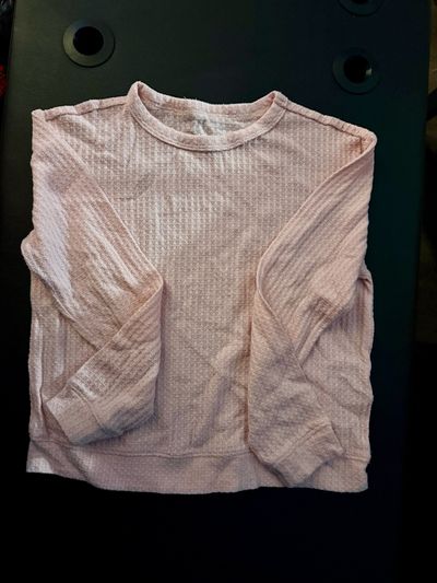 Pink waffle knit sweater  7-8