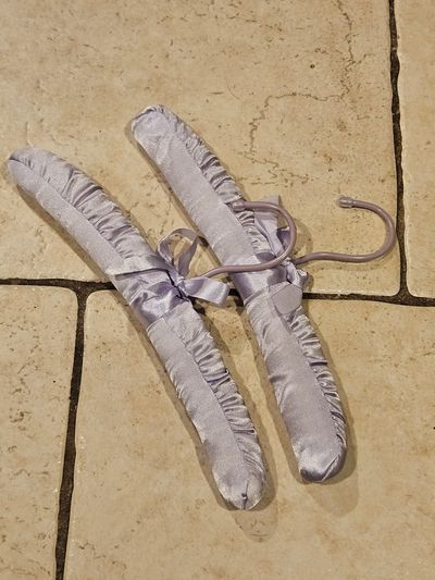 (2) Purple Satin Clothes Hangers