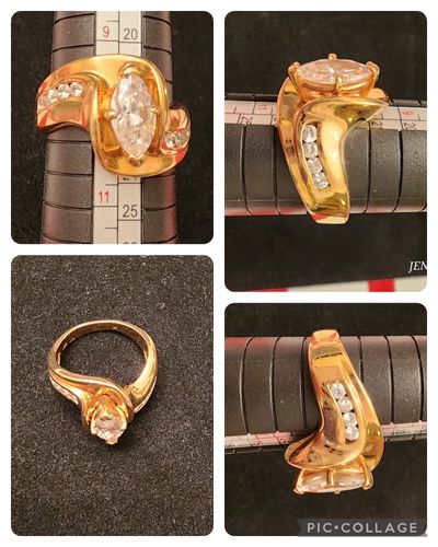 Gold diamond ring Fake gold and diamond ring. Details in pictures