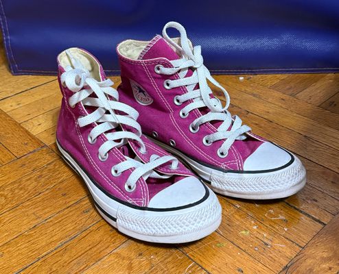 Plum converse high top sneakers  5 (Big Kid)