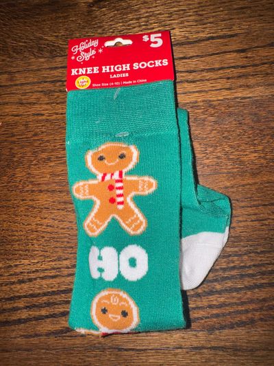 Brand new knee-high, holiday socks, ladies, shoe 4-10