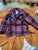 H&M girls' red, white, and navy blue plaid coat w H&M girls' red, white, and navy blue plaid coat with butterfly a 2T