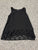 Jordache Black gauzy tank w cut out flower trim 7-8