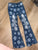 SHEIN Size 9 Flower patterned flare legged jeans