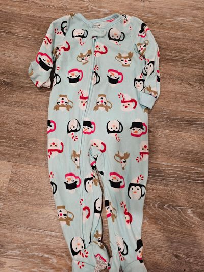 Carters Holiday mug fleece zip up pajamas 24 Months