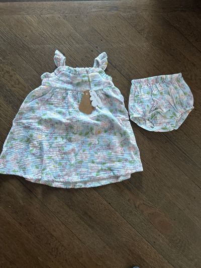 Angel Dear New Floral dress with bloomers 18-24 Months