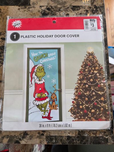 Brand New Grinch Door Cover plastic